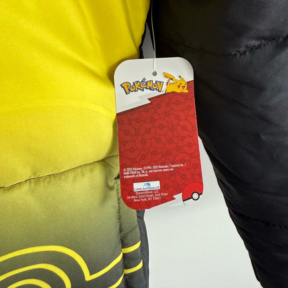 NWT Pokémon Pikachu Boys Winter Coat Puffer Jacket in Yellow/Black Size 14/16 - Picture 11 of 12